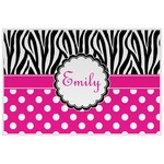 Zebra Print & Polka Dots Laminated Placemat w/ Name or Text