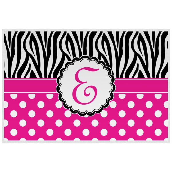 Zebra Print & Polka Dots Personalized Placemat (Back)