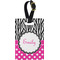Zebra Print & Polka Dots Personalized Rectangular Luggage Tag