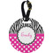 Zebra Print & Polka Dots Personalized Round Luggage Tag