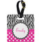Zebra Print & Polka Dots Personalized Square Luggage Tag