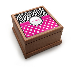 Zebra Print & Polka Dots Pet Urn w/ Name or Text