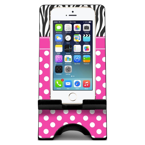 Zebra Print & Polka Dots Phone Stand w/ Phone