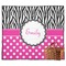 Zebra Print & Polka Dots Picnic Blanket - Flat - With Basket