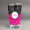 Zebra Print & Polka Dots Pint Glass - Full Fill w Transparency - Front/Main
