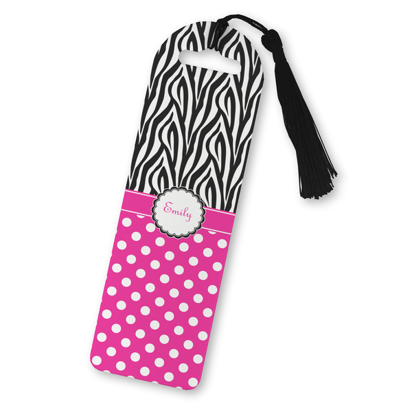 Custom Zebra Print & Polka Dots Plastic Bookmark (Personalized)