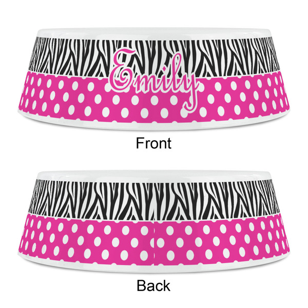 Zebra Print & Polka Dots Plastic Pet Bowls - Small - APPROVAL