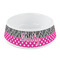 Zebra Print & Polka Dots Plastic Dog Bowl - Small (Personalized)