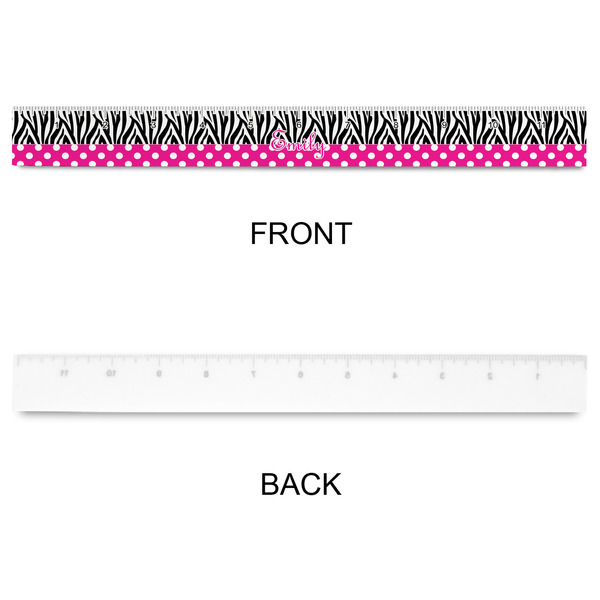 Zebra Print & Polka Dots Plastic Ruler - 12" - APPROVAL