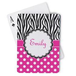 Zebra Print & Polka Dots Playing Cards (Personalized)