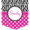 Zebra Print & Polka Dots Iron On Faux Pocket (Personalized)