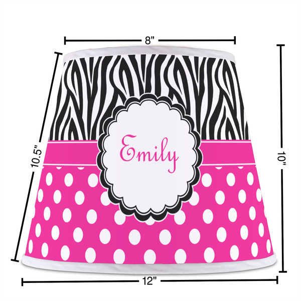Zebra Print & Polka Dots Poly Film Empire Lampshade - Dimensions