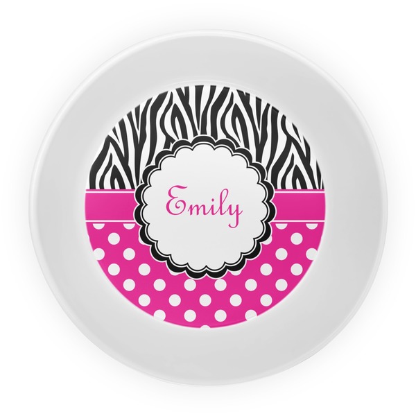 Zebra Print & Polka Dots Melamine Bowl - Center