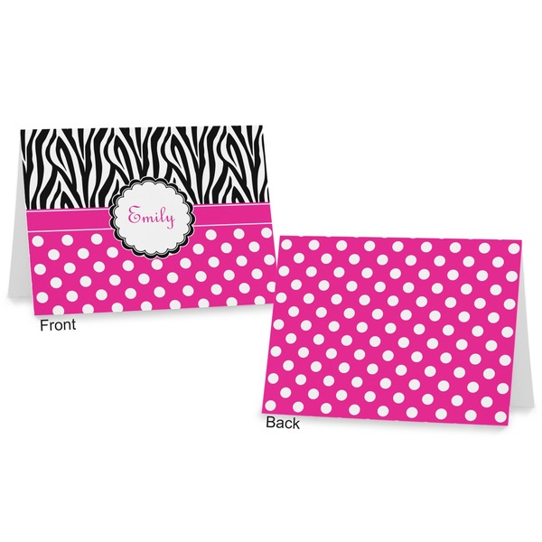 Zebra Print & Polka Dots Postcard - Front and Back
