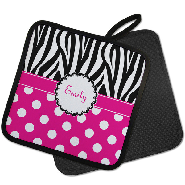 Zebra Print & Polka Dots Pot Holders - PARENT MAIN