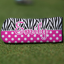 Zebra Print & Polka Dots Blade Putter Cover (Personalized)