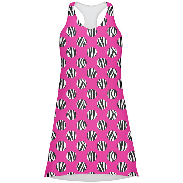 Custom Zebra Print & Polka Dots Racerback Dress - Medium