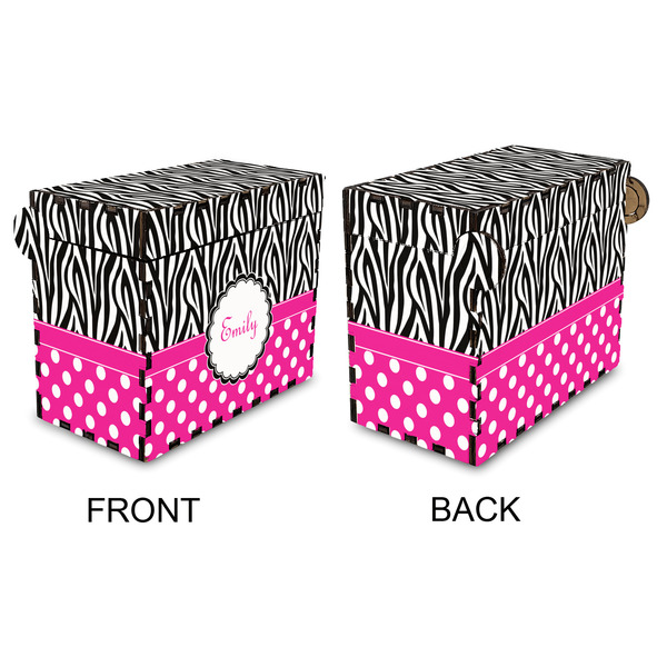 Zebra Print & Polka Dots Recipe Box - Full Color - Approval
