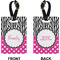 Zebra Print & Polka Dots Rectangle Luggage Tag (Front + Back)