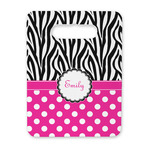 Zebra Print & Polka Dots Rectangular Trivet with Handle (Personalized)