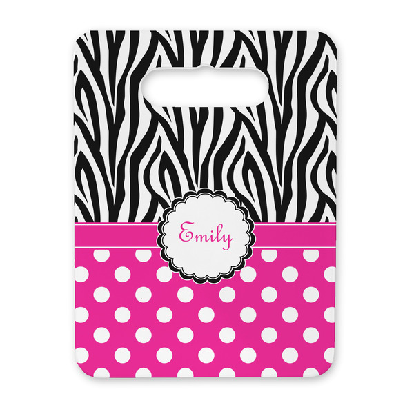 Custom Zebra Print & Polka Dots Rectangular Trivet with Handle (Personalized)