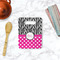 Zebra Print & Polka Dots Rectangle Trivet with Handle - LIFESTYLE