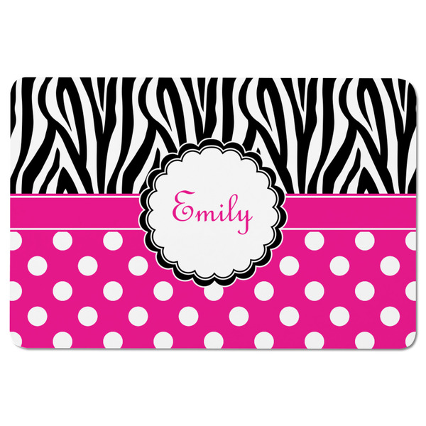 Zebra Print & Polka Dots Rectangular Fridge Magnet - FRONT