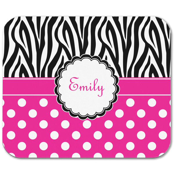 Zebra Print & Polka Dots Rectangular Mouse Pad - APPROVAL
