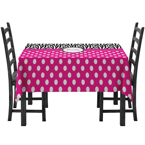 Custom Zebra Print & Polka Dots Tablecloth (Personalized)