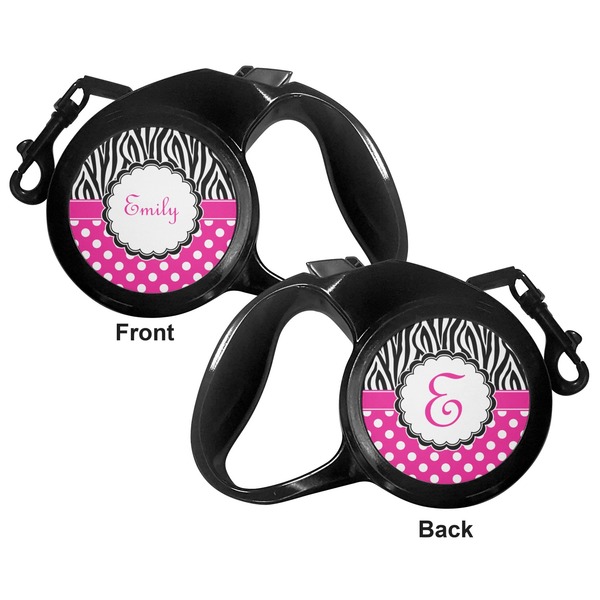 Zebra Print & Polka Dots Retractable Dog Leash - Small - Apvl