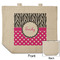 Zebra Print & Polka Dots Reusable Cotton Grocery Bag - Front & Back View