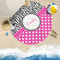 Zebra Print & Polka Dots Round Beach Towel Lifestyle