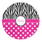 Zebra Print & Polka Dots Round Indoor Rug - Front/Main