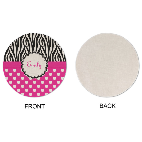Zebra Print & Polka Dots Round Linen Placemats - APPROVAL (single sided)