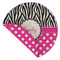 Zebra Print & Polka Dots Round Linen Placemats - Front (folded corner double sided)