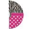 Zebra Print & Polka Dots Round Linen Placemats - HALF FOLDED (double sided)