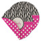 Zebra Print & Polka Dots Round Linen Placemats - MAIN (Double-Sided)