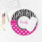 Zebra Print & Polka Dots Round Mousepad - LIFESTYLE 2