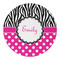Zebra Print & Polka Dots Round Paper Coaster - Approval