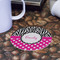 Zebra Print & Polka Dots Round Paper Coaster - Front
