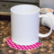 Zebra Print & Polka Dots Round Paper Coaster - With Mug