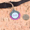 Zebra Print & Polka Dots Round Pet ID Tag - Large - In Context