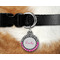 Zebra Print & Polka Dots Round Pet Tag on Collar & Dog
