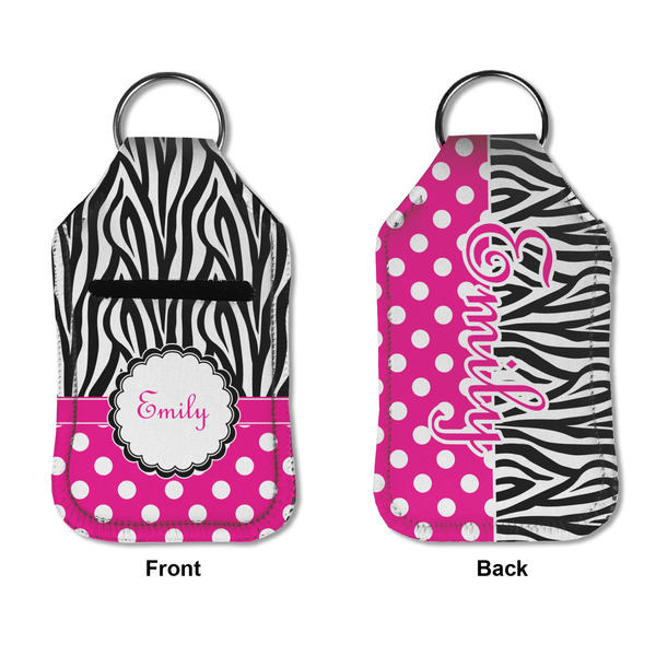 Zebra Print & Polka Dots Sanitizer Holder Keychain - Small APPROVAL (Flat)