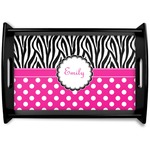 Zebra Print & Polka Dots Wooden Tray (Personalized)