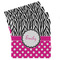 Zebra Print & Polka Dots Set of 4 Sandstone Coasters - Front View
