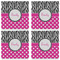 Zebra Print & Polka Dots Set of 4 Sandstone Coasters - See All 4 View