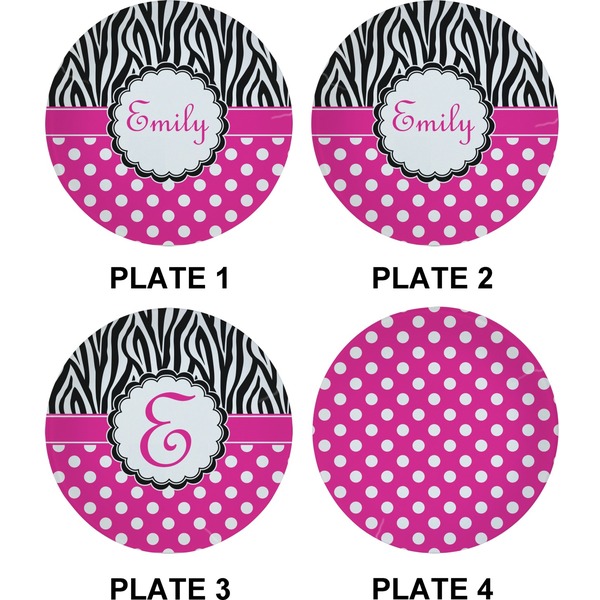 Zebra Print & Polka Dots Set of Appetizer / Dessert Plates (Approval)