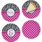 Zebra Print & Polka Dots Set of Appetizer / Dessert Plates