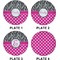 Zebra Print & Polka Dots Set of Lunch / Dinner Plates (Approval)